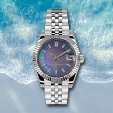 39MM Tandorio Black Mother of Pearl Dial Sapphire NH35A Automatic Men Watch Date