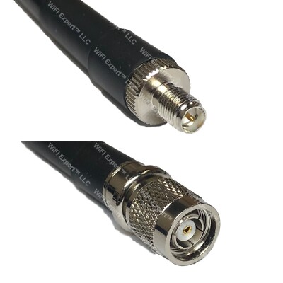 LMR400UF RP-SMA FEMALE to RP-TNC MALE Coaxial RF Cable USA-Ship Lot
