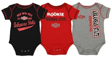 OuterStuff NCAA Infant Arkansas State Red Wolves 3 Piece Bodysuit Set