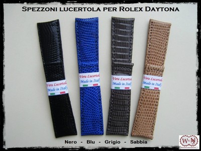 Spezzoni cinturino pelle lucertola per Rolex Daytona oro 20mm Made in Italy  | eBay