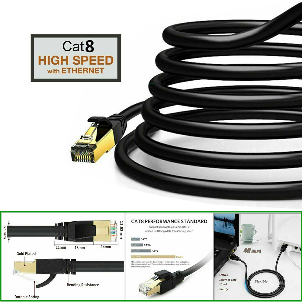 KASIMO Cavo Ethernet Cat 8 Piatto, Cavo Lan Di Rete Alta Velocità 40 - Foto 9
