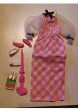 Altes Quick Curl Barbie Kleid und Zubehör Mattel 1973 Vintage Sammlung