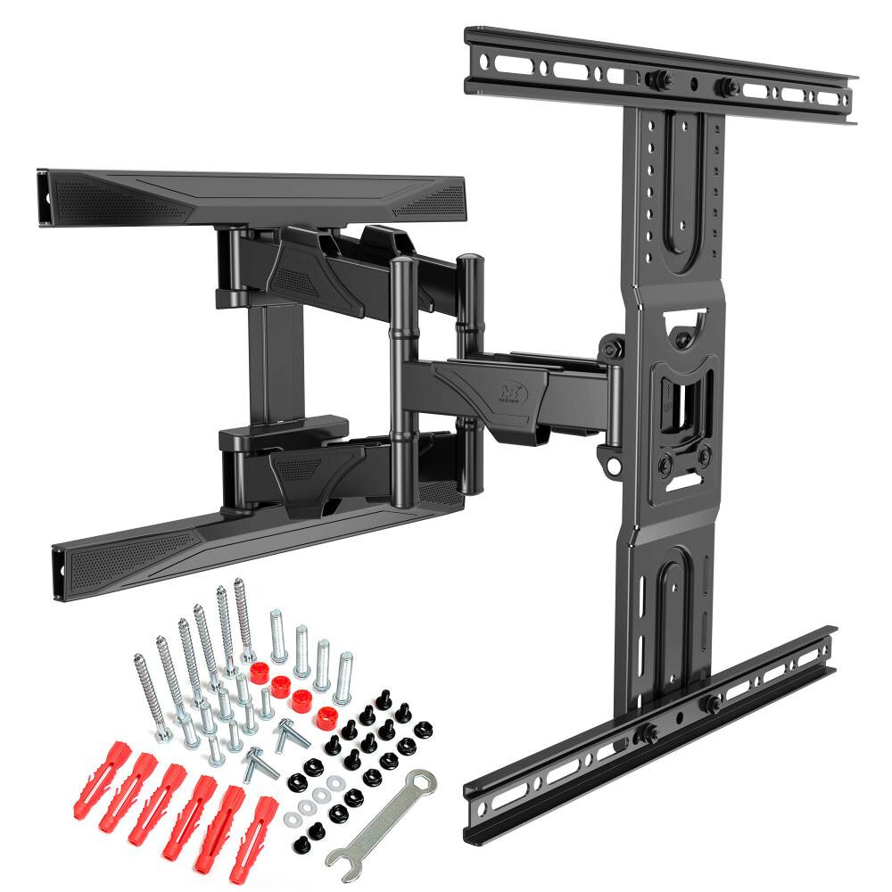 Support TV mural pivotant pour salon et cuisine ouverte compatible écrans 45-75 pouces