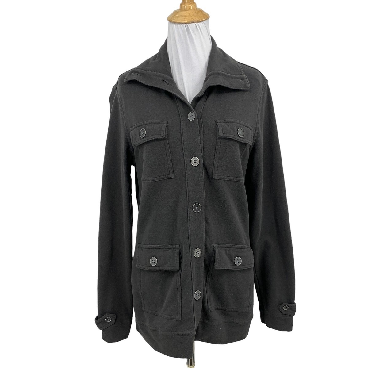 80's WOMAN'S UTILITY ユーティリティ JACKET 16S Women's Grey Jersey Layered Hooded Military Utility Jacket