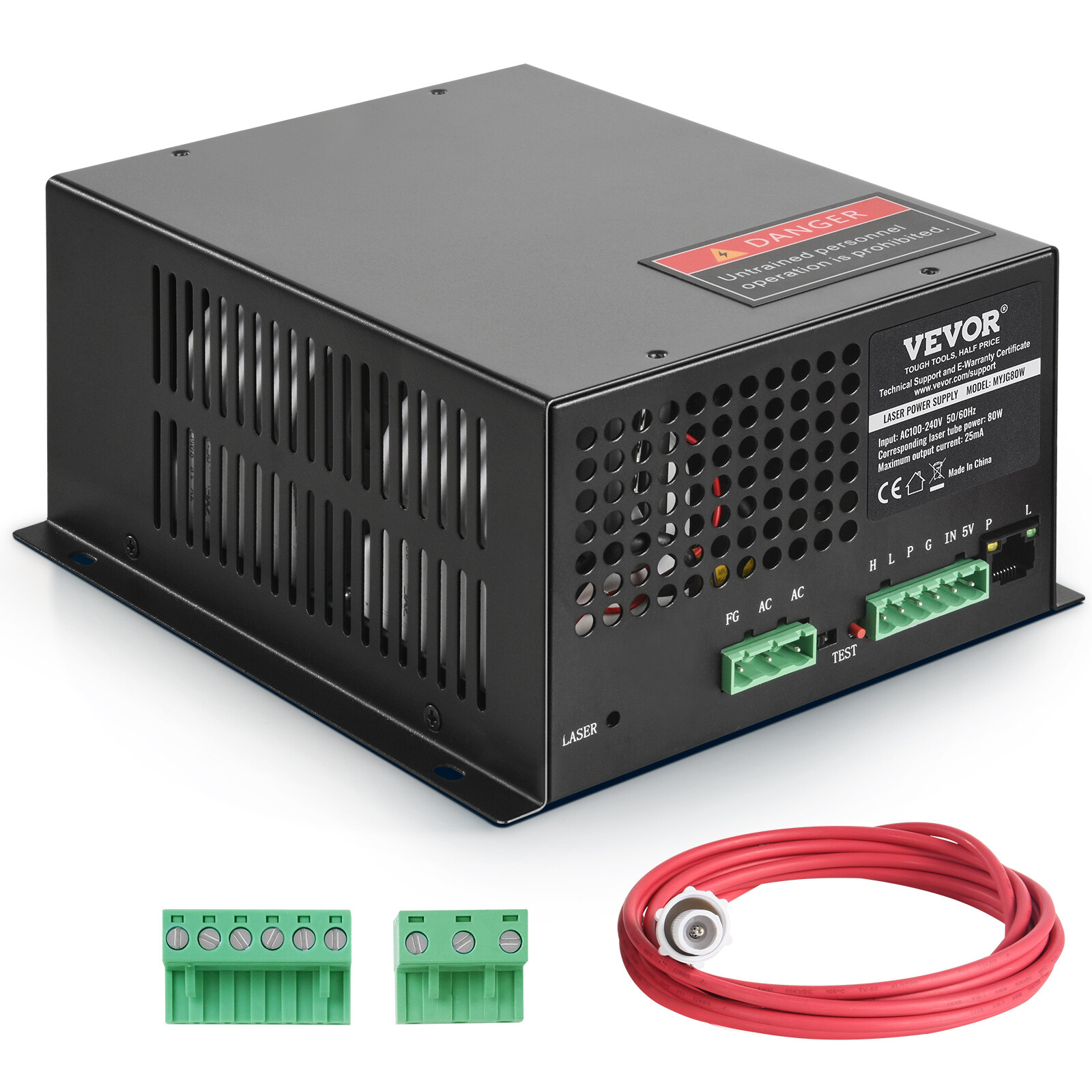 VEVOR Alimentation Laser CO2 pour Graveurs et Découpeurs Tube Laser 80 W