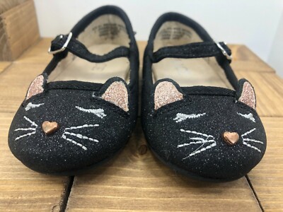 0647 - Children's Place Black Cat June Mary Jane Shoes Toddler Girls size 5 