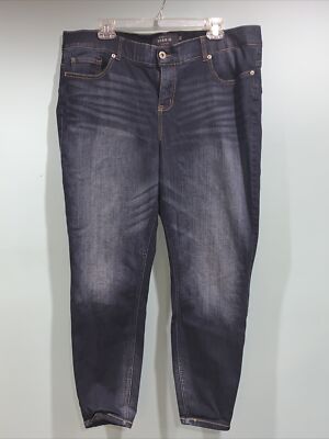 Torrid Premium Jeans Bombshell Skinny Stretch Elastic Waist Blue Women Size 22R