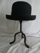 vtg St John's Bay sz 7.25 Black Turned Up Brim Bowler Hat