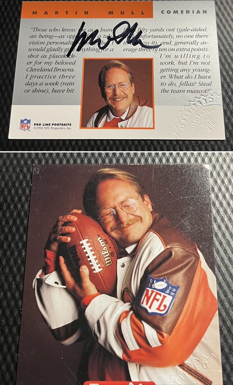 1992 Proline Portraits Martin Mull Comedian Cleveland Browns Fan On-Card Auto