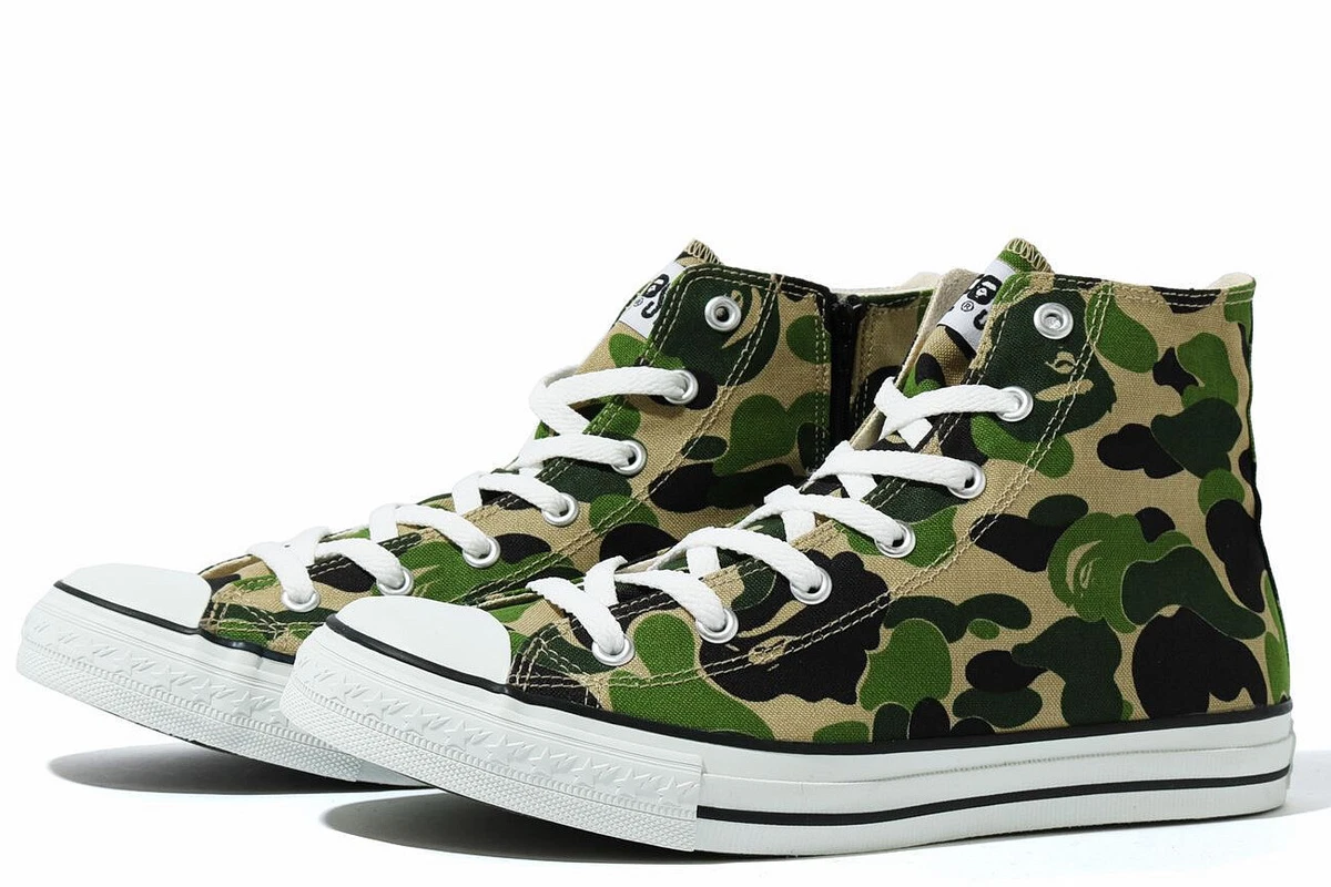 A Bathing Ape 'ABC Canvas Ape Sta Hi' Green Size 10 NWT