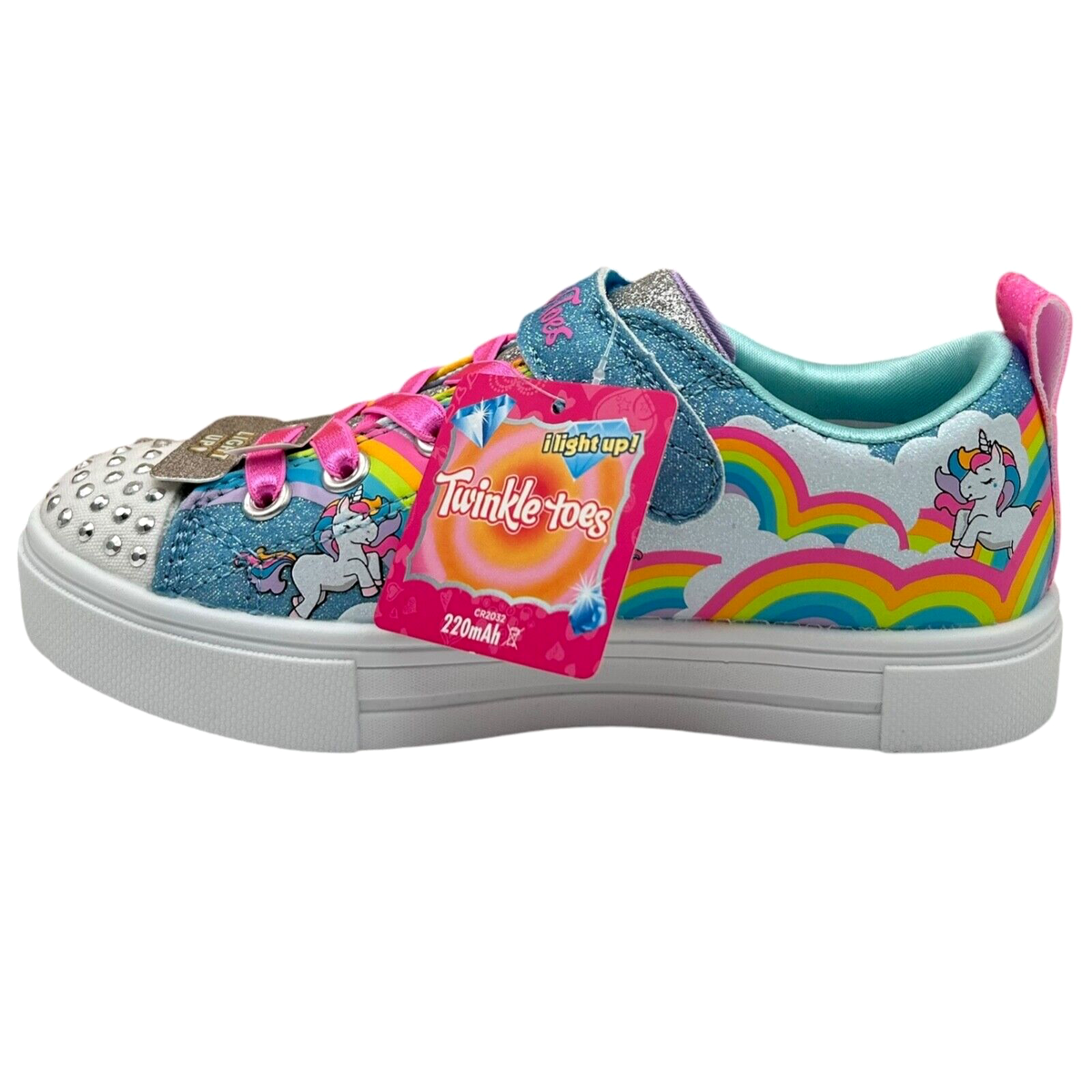 Skechers Little Girls Twinkle Toes Slip-on Sneaker Size 11.5