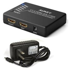 AUKEY HA-H01 1x4-Port HDMI Audio Video1.4b Mini Splitter w/3D & 1080p Support