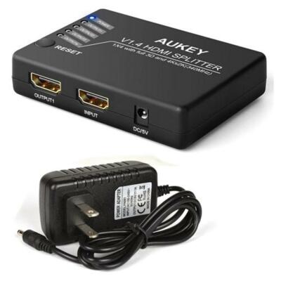 AUKEY HA-H01 1x4-Port HDMI Audio Video1.4b Mini Splitter w/3D & 1080p Support