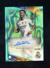 2025 Topps Chrome UEFA UCC Aurelien Tchouameni Auto Aqua Lava 111/199
