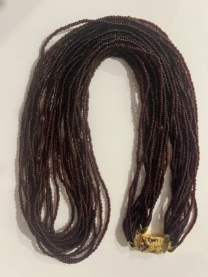 Vtg Venetian Italy  Glass Bead Multi Strand Necklace, St. Mark Venice Lion Clasp