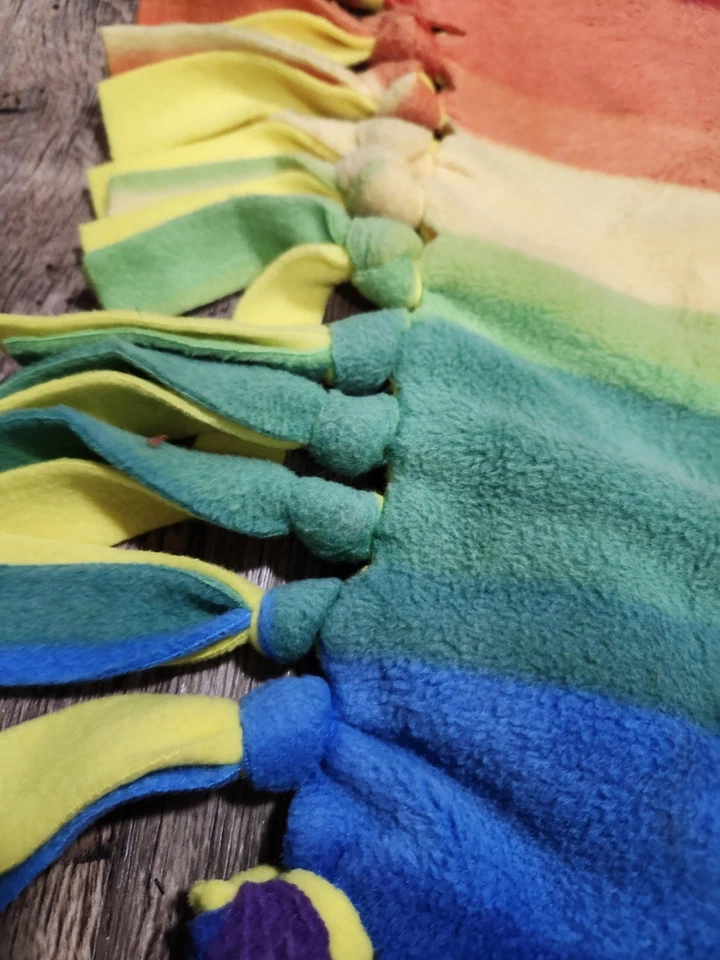 LGBTQ Gay Pride Blanket Super Soft Rainbow Plush Throw Wrap Tassels Giant 6 x 4 - Image 3 of 4