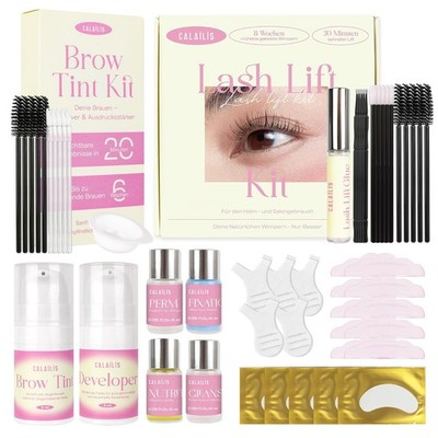 Wimpernlifting Set und Augenbrauenfarbe Set, 2-in-1 Lash Lifting und Brow Tin...