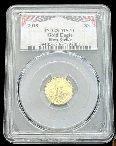 2019 $5 American Gold Eagle 1/10 oz PCGS MS70 Gold Coin - First Strike