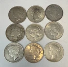 Lot of 9 1922 Peace Silver Dollar - 90% Silver-Jr