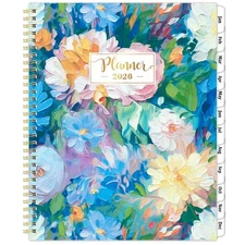 Floral 2026 Planner Daily Weekly and Monthly, Jan 2026 - Dec 2026, 8.5" x 11"