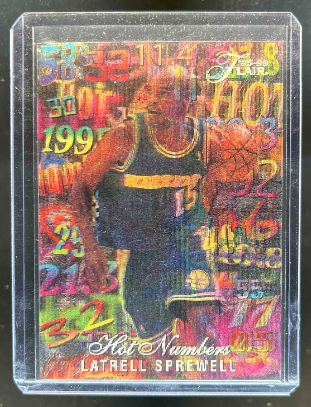 1995-96 Fleer Flair Latrell Sprewell Hot Numbers #14 Warriors