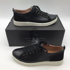 Vionic Winny Black Leather Suede Sneaker Athleisure Comfort Shoes Women Size 9