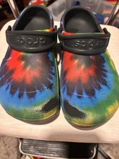 🌈 Crocs Classic Bistro Tie-Dye Work Clogs – Women’s 7 / Men’s 5 🌈