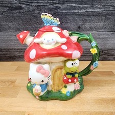 Hello Kitty and Friends Mushroom House Teapot Ceramic Tea Pot Blue Sky Sanrio