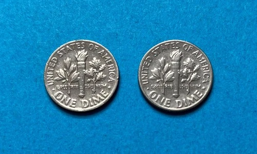 Set of 1970 & 1970 D Dimes FS-901 Proof-Style Reverse of 1968, High Relief Flame