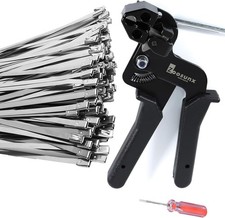 100pcs 11.8-inch 304 Stainless Steel Zip Ties With Cable Tie Tool Kit 100pcs 11.8-inch 304 Stainless Steel Zip Ties With Cable Tie Tool Kit