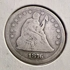 1876 25C Liberty Seated Quarter VG/AG