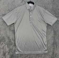 Collars  Co. Polo Shirt Mens Medium Black Gingham Dress Collar Knit Casual