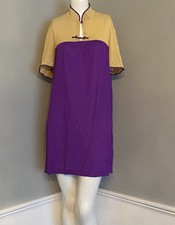 Vintage Purple Satin Chemise Nylon Babydoll Nightgown Formfit Rogers Medium