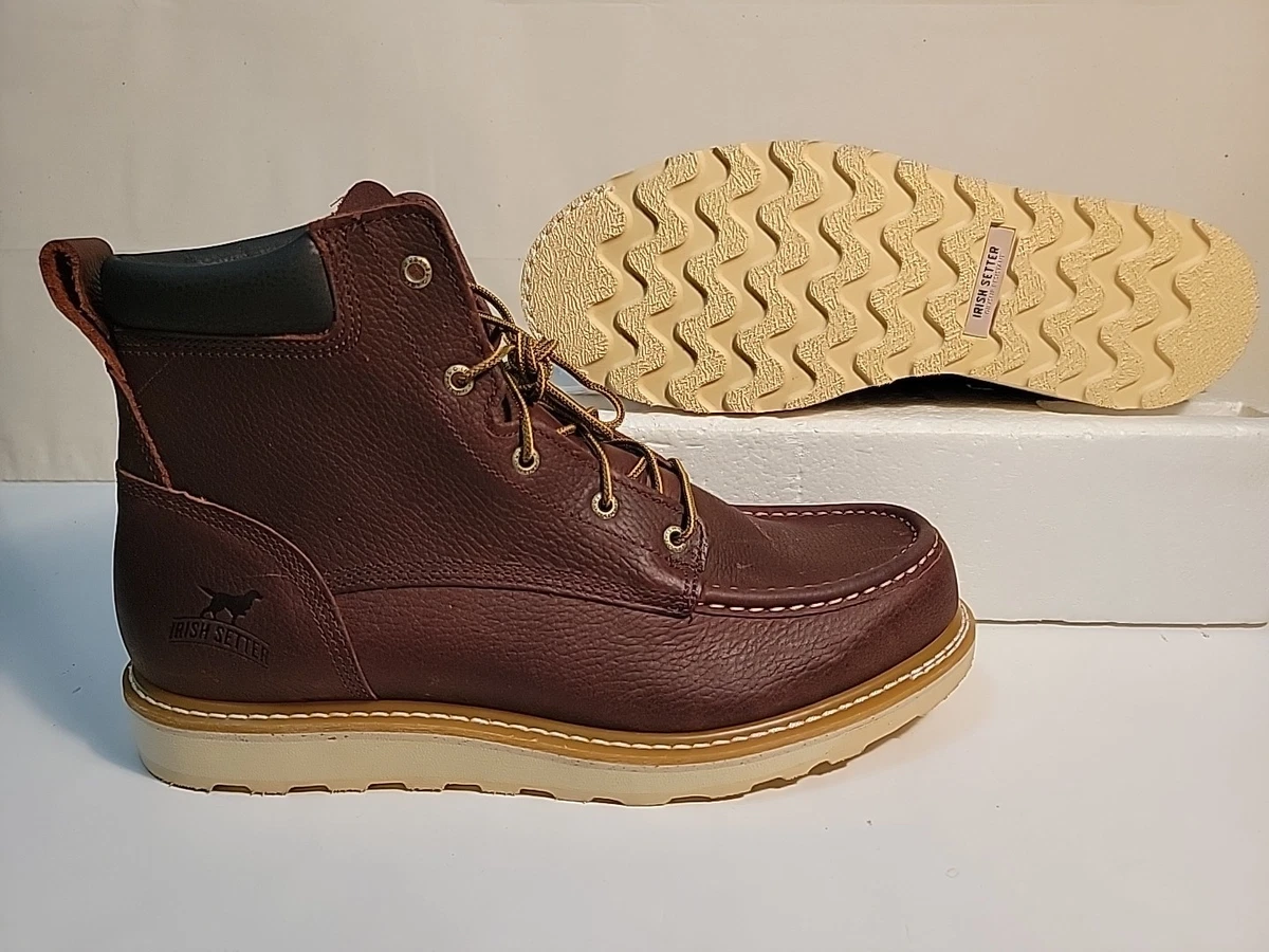 Irish setter Men\'s Brown Leather Moc Toe Lace-Up Boots Sz 11 EE Irish Setter Red Wing Vintage 855 Moc Toe leather Boots Size  main image 3
