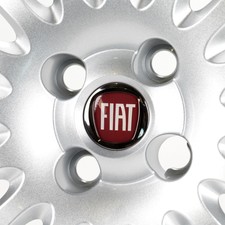 Kit De 4 Enjoliveurs Adaptables Pour Fiat Grande Punto 2005 (Logo Rouge) - Diamètre 15 Pouces - Style OEM