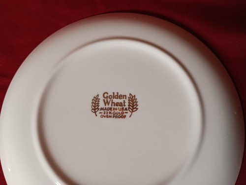 Lot Of 2 Vintage “Golden Wheat” 5.75" Dessert Plate Homer Laughlin 22K Gold - Picture 3 of 4