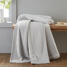 Image of Catherine Lansfield Velvet Touch 130x170cm Blanket Throw Silver Grey