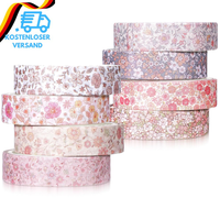 8 Rollen Washi Tape Set, Retro Masking Tape Little Flowers Washi Klebeband Set D