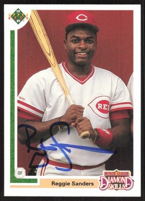 1991 Upper Deck Final Edition Reggie Sanders Auto Cincinnati Reds #11F Card