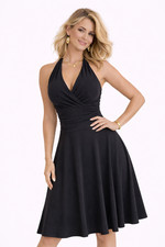 Women’s Flattering Grecian Midi Dress Halter or Tie Shoulder V