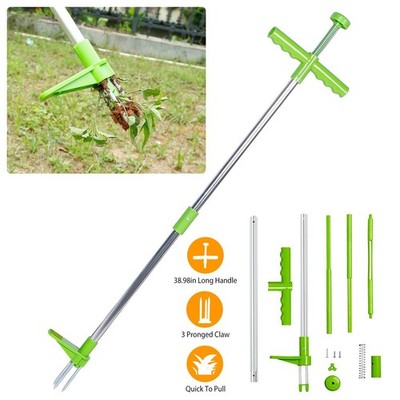 3 Claws Weed Puller Twister Stand Up Root Removal Hand Tool Remover Aluminum