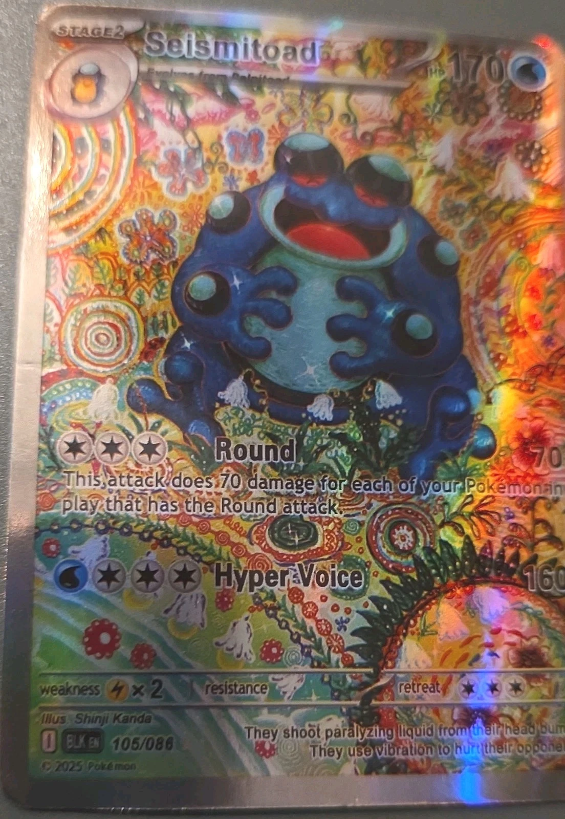 Seismitoad 105/086 Sv: Black Bolt Holo