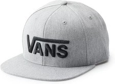 VANS Snapback Hat Mens One Size Classic Embroidered Logo Grey/Black BRAND NEW 