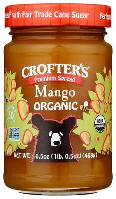 Crofters Organic Premium Mango Fruit Spread, Non GMO, USDA Organic, 16.5 Ounce