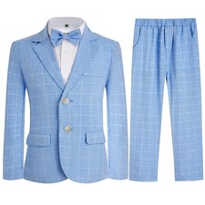 Boys Suit 3 Piece Plaid Suits Set Kids Toddler Boy Formal Birthday Party Ring