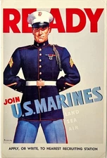 1942 Join U.S. Marines Poster Postcard – Haddon Sundblom Art