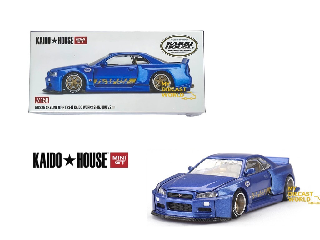 1/64 Kaido House x Mini GT Nissan Skyline GT-R (R34) Kaido V2 Aero