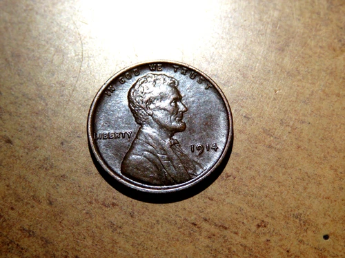 Better Date Nice Original AU 1914-P  Lincoln Penny  D15