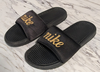 Nike Women's BENASSI JDI TXT SE Black Slipper Sandals Slides Size 11 AV0718-004