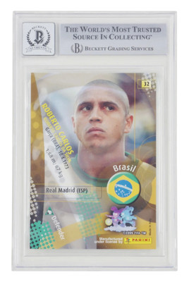 Roberto Carlos Signed 2002 Panini World Cup Japan #14 – BGS 10